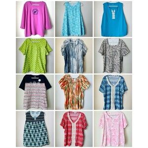 New! Lot of 12 Kim Rogers Blouses Tops - Summer Wardrobe! Plus Size 3X